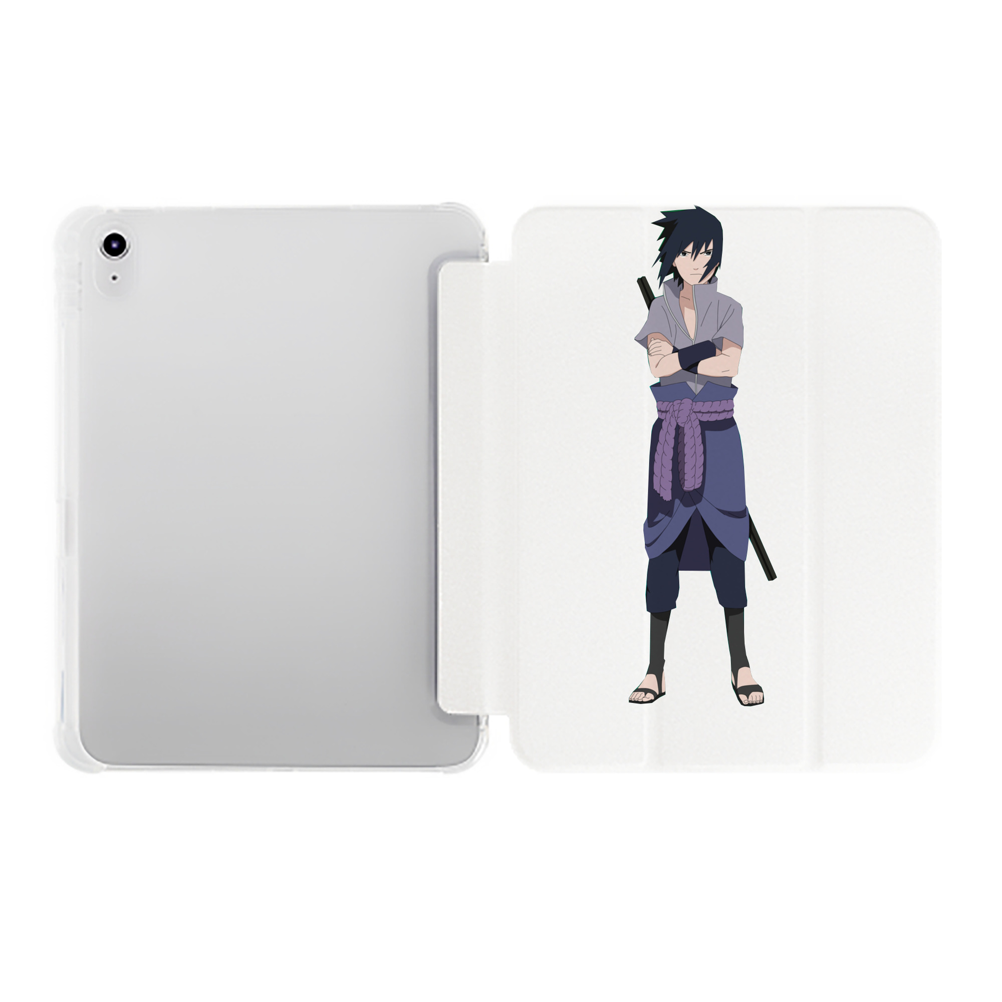 （画像用） NARUTO -ナルト- うちは サスケ Uchiha Sasuke IPad ケース ペン収納付き 三つ折りスタンド PUレザー×シリコン 対応機種9.5/10.5/10.9インチ